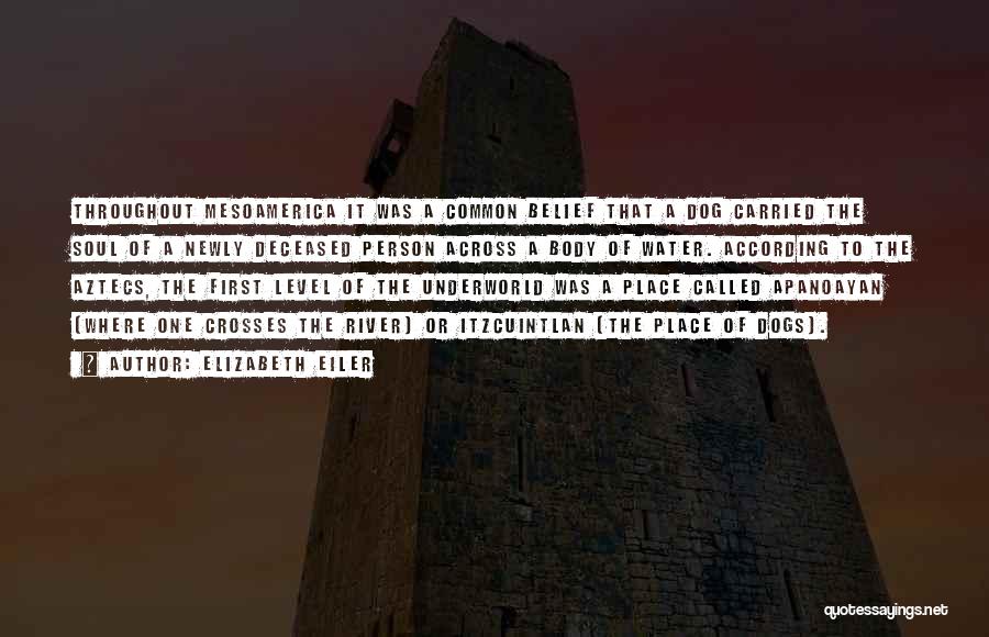 Elizabeth Eiler Quotes: Throughout Mesoamerica It Was A Common Belief That A Dog Carried The Soul Of A Newly Deceased Person Across A