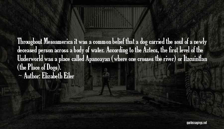 Elizabeth Eiler Quotes: Throughout Mesoamerica It Was A Common Belief That A Dog Carried The Soul Of A Newly Deceased Person Across A