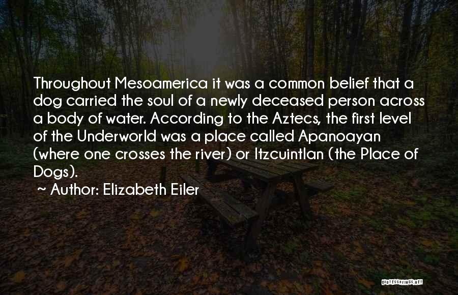 Elizabeth Eiler Quotes: Throughout Mesoamerica It Was A Common Belief That A Dog Carried The Soul Of A Newly Deceased Person Across A