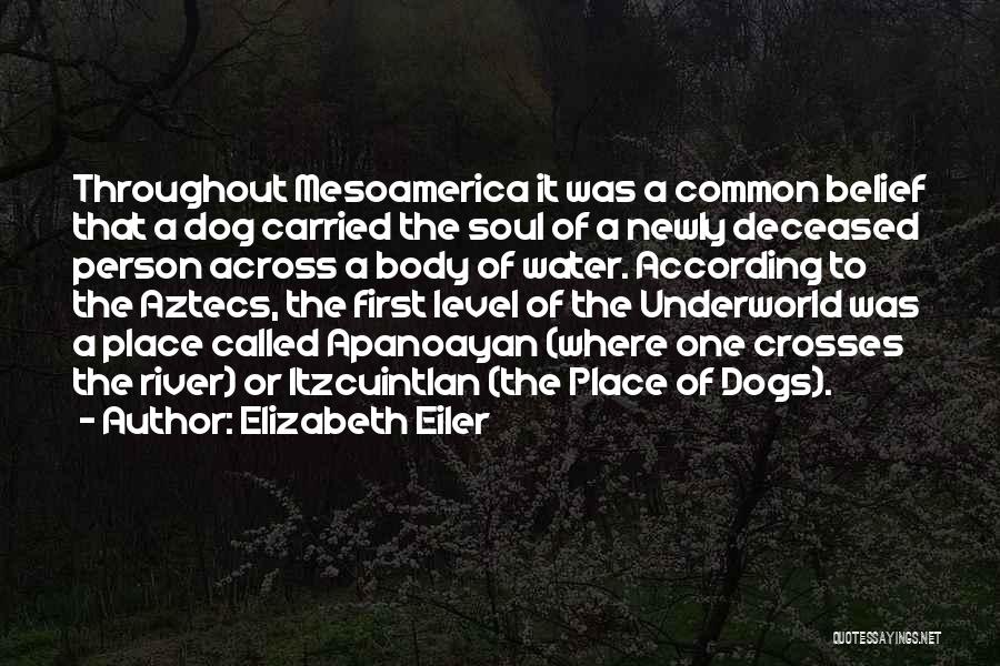 Elizabeth Eiler Quotes: Throughout Mesoamerica It Was A Common Belief That A Dog Carried The Soul Of A Newly Deceased Person Across A