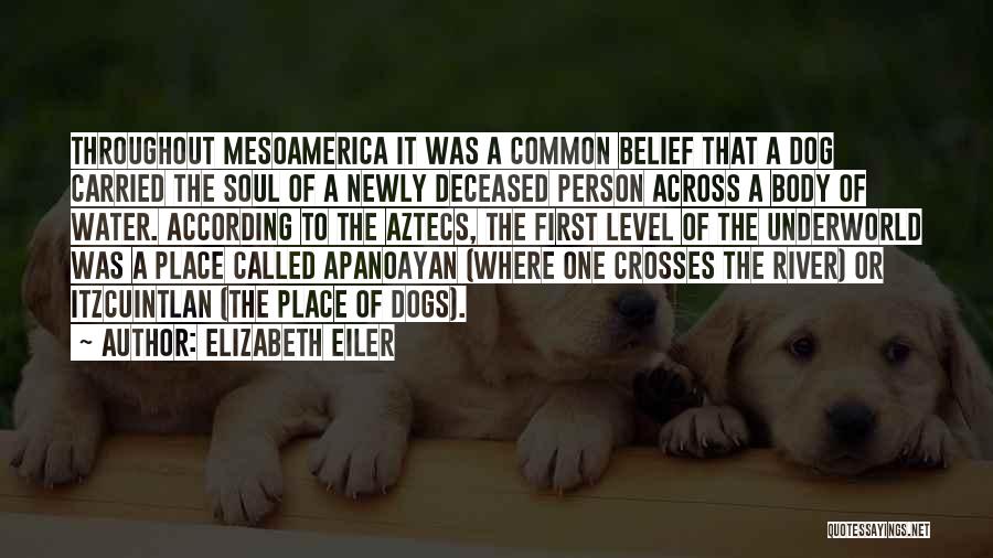 Elizabeth Eiler Quotes: Throughout Mesoamerica It Was A Common Belief That A Dog Carried The Soul Of A Newly Deceased Person Across A