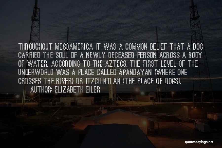 Elizabeth Eiler Quotes: Throughout Mesoamerica It Was A Common Belief That A Dog Carried The Soul Of A Newly Deceased Person Across A