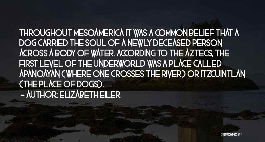 Elizabeth Eiler Quotes: Throughout Mesoamerica It Was A Common Belief That A Dog Carried The Soul Of A Newly Deceased Person Across A