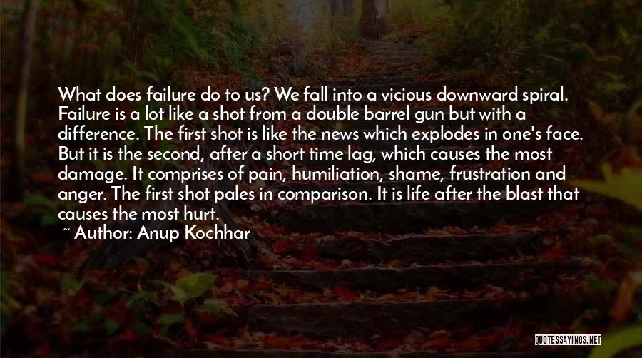 Anup Kochhar Quotes: What Does Failure Do To Us? We Fall Into A Vicious Downward Spiral. Failure Is A Lot Like A Shot