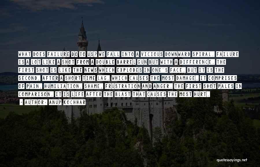 Anup Kochhar Quotes: What Does Failure Do To Us? We Fall Into A Vicious Downward Spiral. Failure Is A Lot Like A Shot
