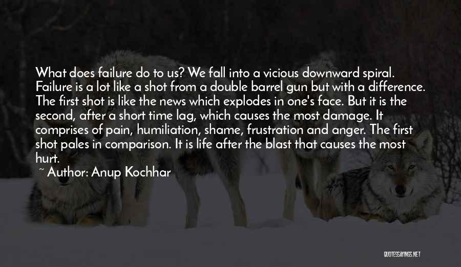 Anup Kochhar Quotes: What Does Failure Do To Us? We Fall Into A Vicious Downward Spiral. Failure Is A Lot Like A Shot