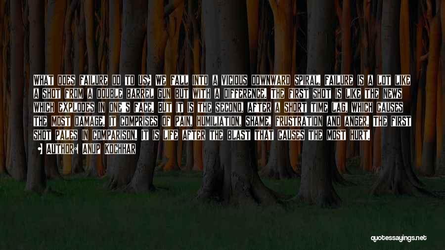 Anup Kochhar Quotes: What Does Failure Do To Us? We Fall Into A Vicious Downward Spiral. Failure Is A Lot Like A Shot