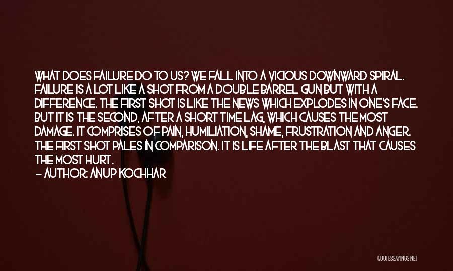 Anup Kochhar Quotes: What Does Failure Do To Us? We Fall Into A Vicious Downward Spiral. Failure Is A Lot Like A Shot