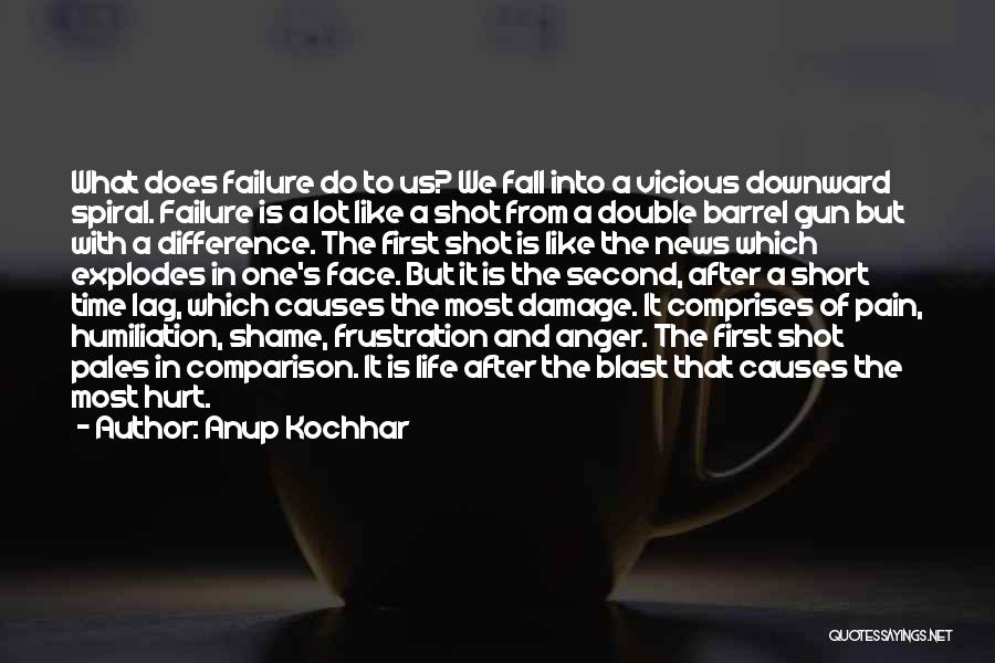 Anup Kochhar Quotes: What Does Failure Do To Us? We Fall Into A Vicious Downward Spiral. Failure Is A Lot Like A Shot