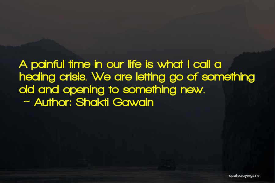 Shakti Gawain Quotes: A Painful Time In Our Life Is What I Call A Healing Crisis. We Are Letting Go Of Something Old