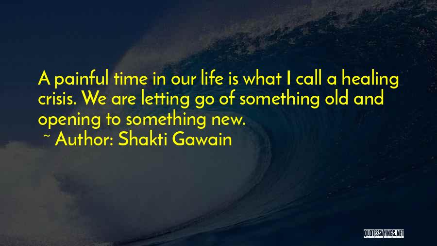 Shakti Gawain Quotes: A Painful Time In Our Life Is What I Call A Healing Crisis. We Are Letting Go Of Something Old