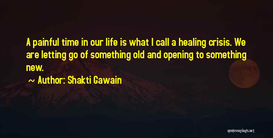 Shakti Gawain Quotes: A Painful Time In Our Life Is What I Call A Healing Crisis. We Are Letting Go Of Something Old