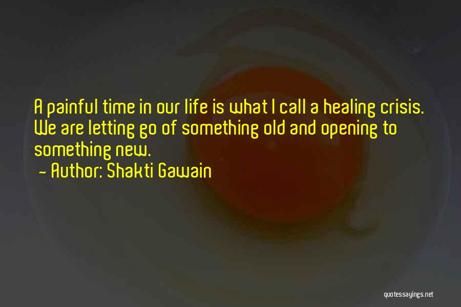 Shakti Gawain Quotes: A Painful Time In Our Life Is What I Call A Healing Crisis. We Are Letting Go Of Something Old