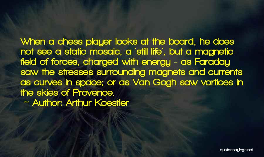 Arthur Koestler Quotes: When A Chess Player Looks At The Board, He Does Not See A Static Mosaic, A 'still Life', But A