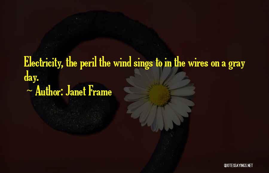 Janet Frame Quotes: Electricity, The Peril The Wind Sings To In The Wires On A Gray Day.