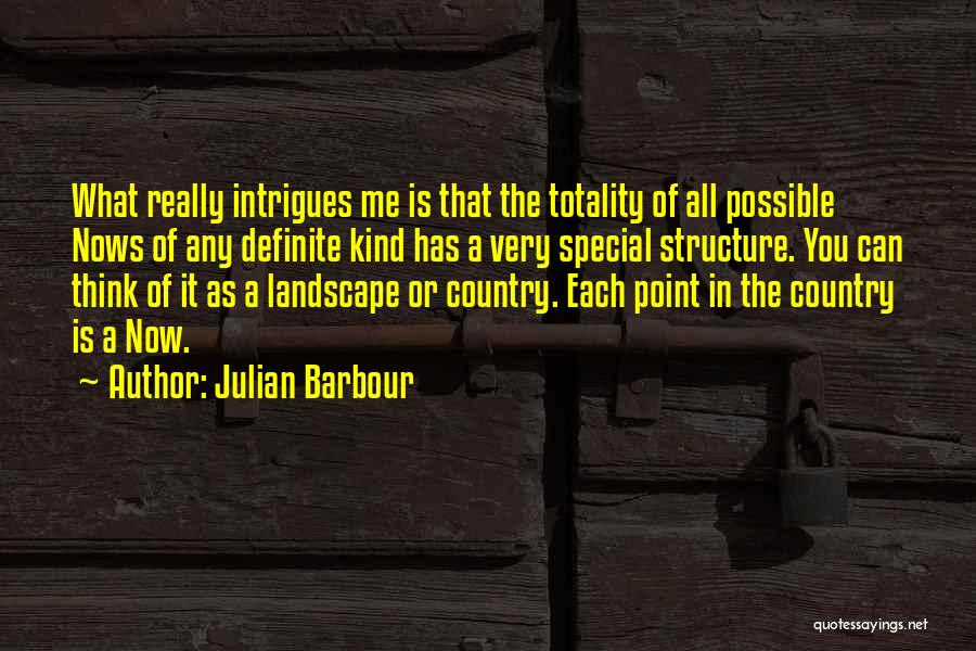 Julian Barbour Quotes: What Really Intrigues Me Is That The Totality Of All Possible Nows Of Any Definite Kind Has A Very Special