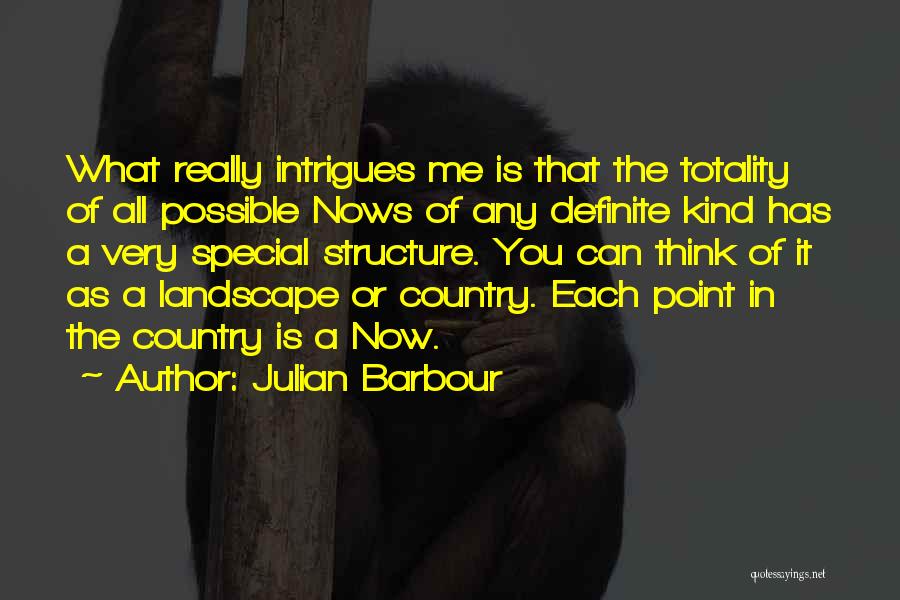 Julian Barbour Quotes: What Really Intrigues Me Is That The Totality Of All Possible Nows Of Any Definite Kind Has A Very Special