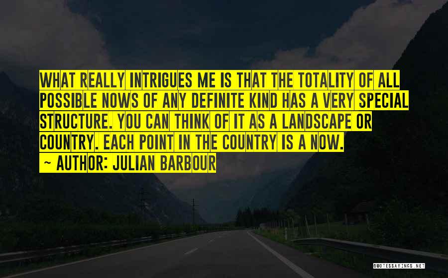 Julian Barbour Quotes: What Really Intrigues Me Is That The Totality Of All Possible Nows Of Any Definite Kind Has A Very Special