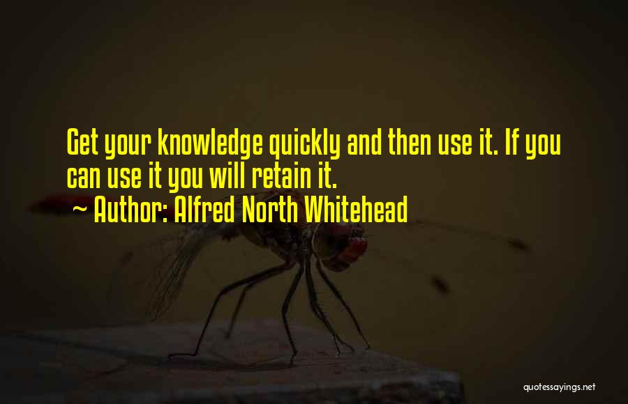 Alfred North Whitehead Quotes: Get Your Knowledge Quickly And Then Use It. If You Can Use It You Will Retain It.