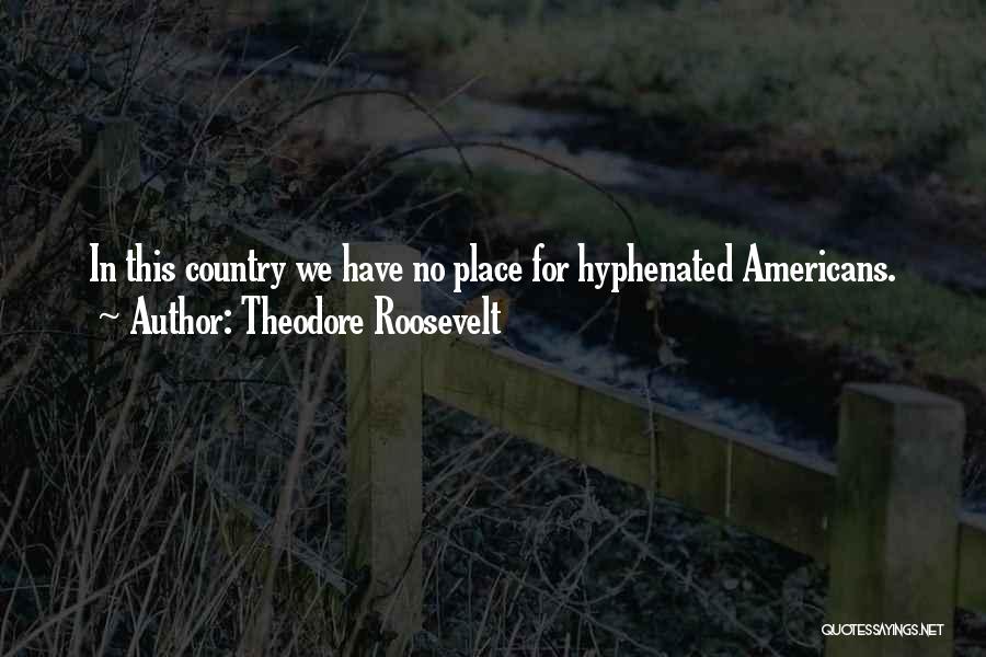 Theodore Roosevelt Quotes: In This Country We Have No Place For Hyphenated Americans.