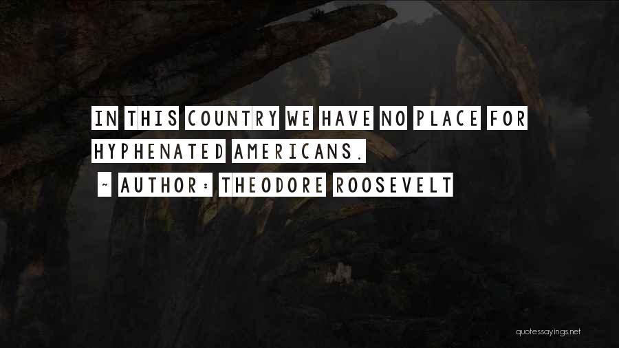 Theodore Roosevelt Quotes: In This Country We Have No Place For Hyphenated Americans.