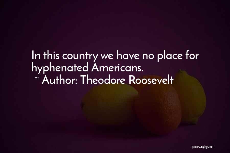 Theodore Roosevelt Quotes: In This Country We Have No Place For Hyphenated Americans.