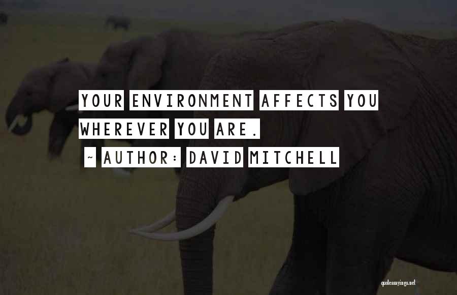 David Mitchell Quotes: Your Environment Affects You Wherever You Are.