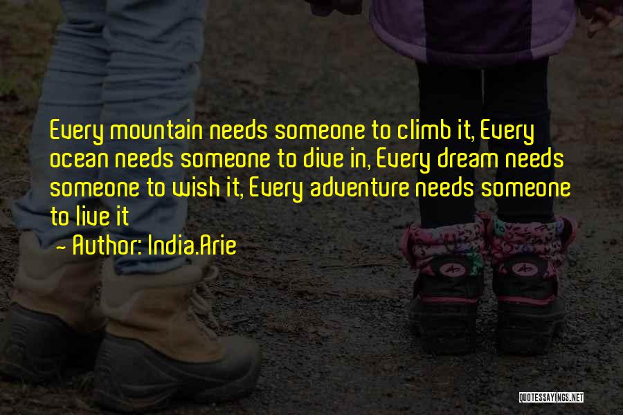 India.Arie Quotes: Every Mountain Needs Someone To Climb It, Every Ocean Needs Someone To Dive In, Every Dream Needs Someone To Wish