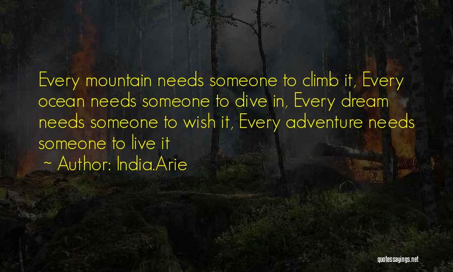 India.Arie Quotes: Every Mountain Needs Someone To Climb It, Every Ocean Needs Someone To Dive In, Every Dream Needs Someone To Wish
