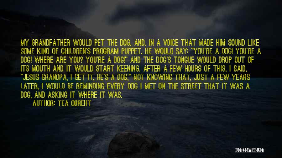 Tea Obreht Quotes: My Grandfather Would Pet The Dog, And, In A Voice That Made Him Sound Like Some Kind Of Children's Program