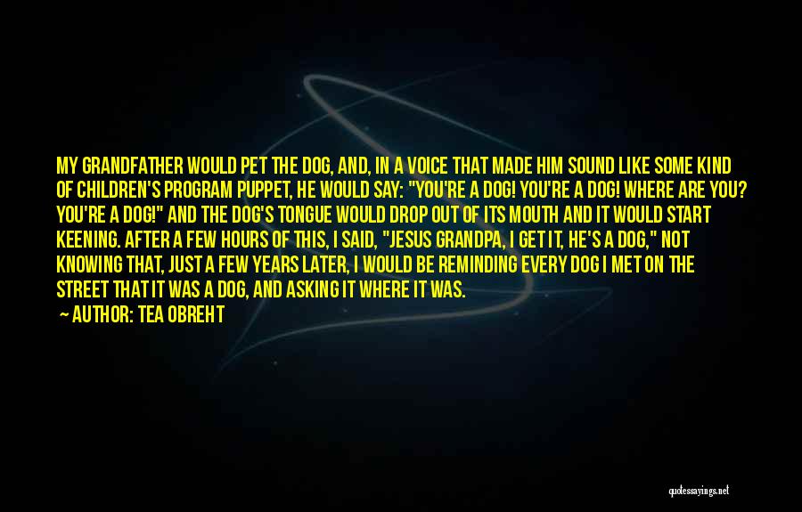 Tea Obreht Quotes: My Grandfather Would Pet The Dog, And, In A Voice That Made Him Sound Like Some Kind Of Children's Program