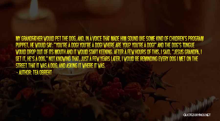 Tea Obreht Quotes: My Grandfather Would Pet The Dog, And, In A Voice That Made Him Sound Like Some Kind Of Children's Program