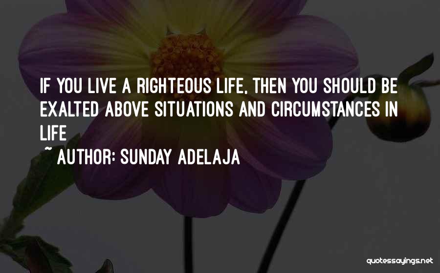 Sunday Adelaja Quotes: If You Live A Righteous Life, Then You Should Be Exalted Above Situations And Circumstances In Life