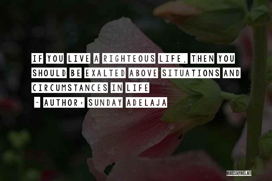Sunday Adelaja Quotes: If You Live A Righteous Life, Then You Should Be Exalted Above Situations And Circumstances In Life