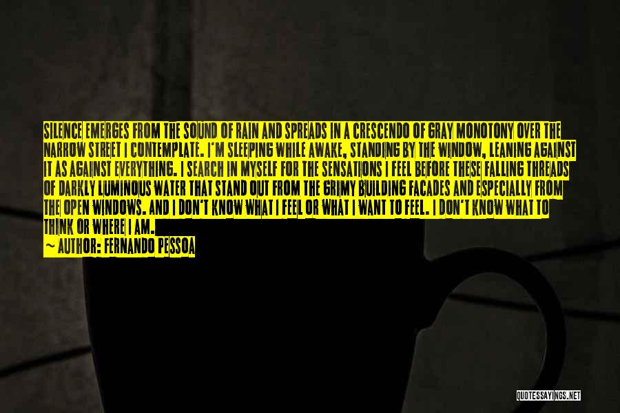 Fernando Pessoa Quotes: Silence Emerges From The Sound Of Rain And Spreads In A Crescendo Of Gray Monotony Over The Narrow Street I