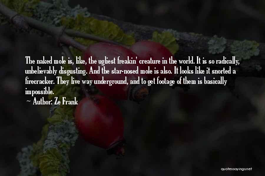 Ze Frank Quotes: The Naked Mole Is, Like, The Ugliest Freakin' Creature In The World. It Is So Radically, Unbelievably Disgusting. And The