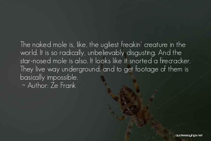 Ze Frank Quotes: The Naked Mole Is, Like, The Ugliest Freakin' Creature In The World. It Is So Radically, Unbelievably Disgusting. And The