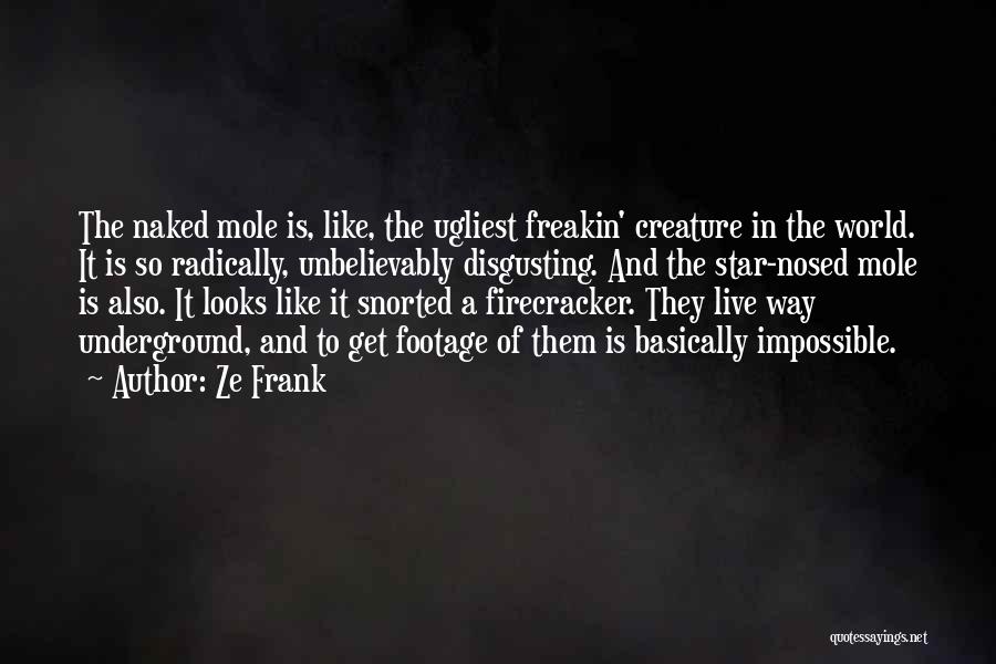 Ze Frank Quotes: The Naked Mole Is, Like, The Ugliest Freakin' Creature In The World. It Is So Radically, Unbelievably Disgusting. And The