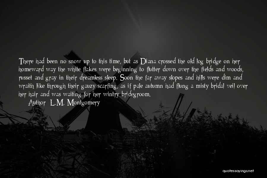 L.M. Montgomery Quotes: There Had Been No Snow Up To This Time, But As Diana Crossed The Old Log Bridge On Her Homeward