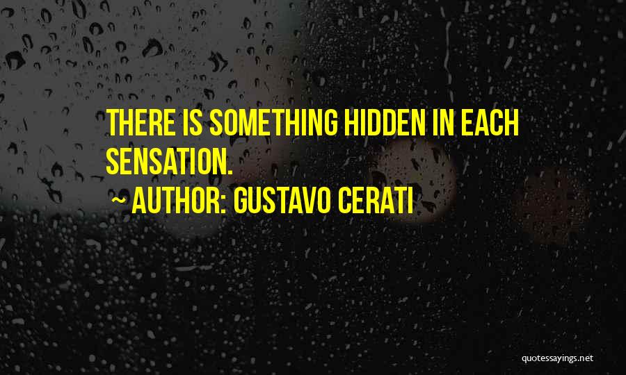 Gustavo Cerati Quotes: There Is Something Hidden In Each Sensation.