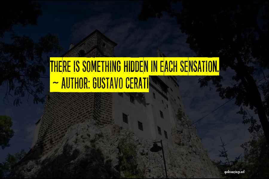 Gustavo Cerati Quotes: There Is Something Hidden In Each Sensation.