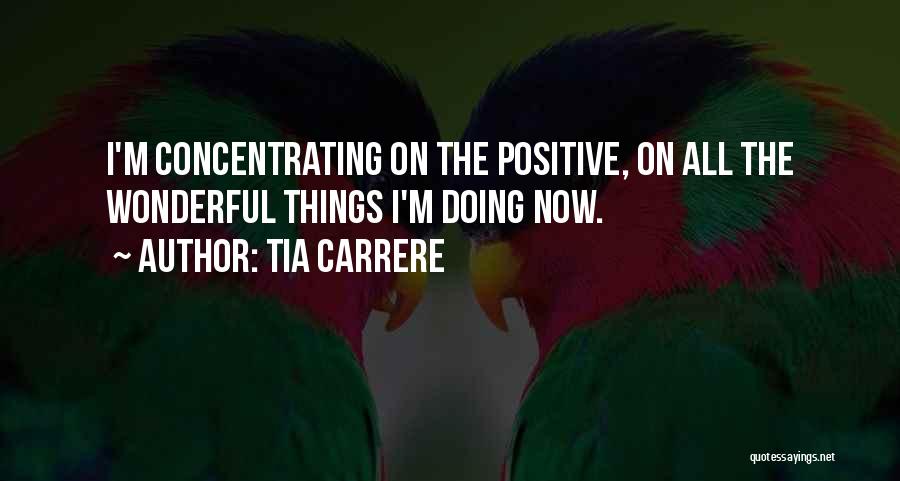 Tia Carrere Quotes: I'm Concentrating On The Positive, On All The Wonderful Things I'm Doing Now.