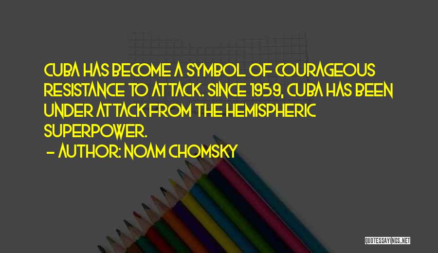 Noam Chomsky Quotes: Cuba Has Become A Symbol Of Courageous Resistance To Attack. Since 1959, Cuba Has Been Under Attack From The Hemispheric