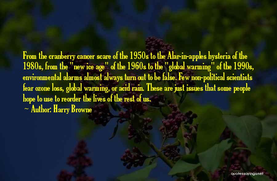 Harry Browne Quotes: From The Cranberry Cancer Scare Of The 1950s To The Alar-in-apples Hysteria Of The 1980s, From The New Ice Age