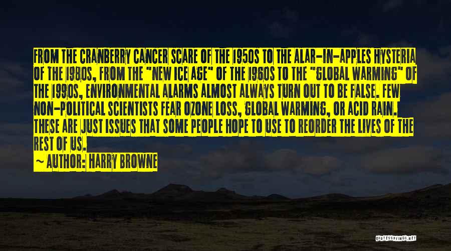 Harry Browne Quotes: From The Cranberry Cancer Scare Of The 1950s To The Alar-in-apples Hysteria Of The 1980s, From The New Ice Age