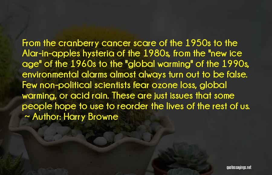 Harry Browne Quotes: From The Cranberry Cancer Scare Of The 1950s To The Alar-in-apples Hysteria Of The 1980s, From The New Ice Age