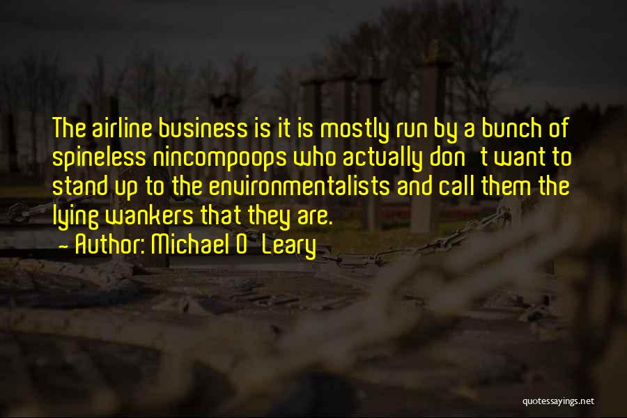 Michael O'Leary Quotes: The Airline Business Is It Is Mostly Run By A Bunch Of Spineless Nincompoops Who Actually Don't Want To Stand