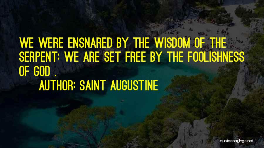 Saint Augustine Quotes: We Were Ensnared By The Wisdom Of The Serpent; We Are Set Free By The Foolishness Of God .