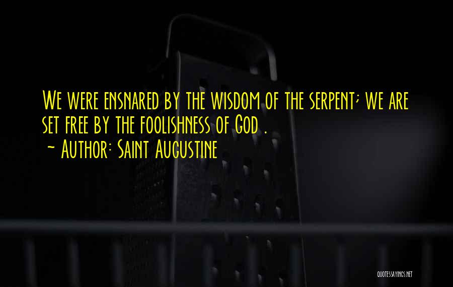 Saint Augustine Quotes: We Were Ensnared By The Wisdom Of The Serpent; We Are Set Free By The Foolishness Of God .