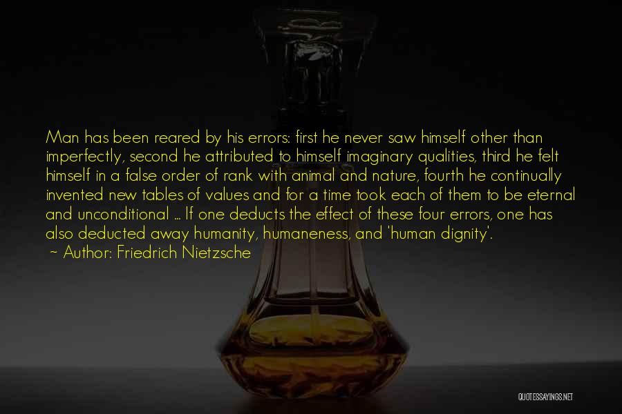 Friedrich Nietzsche Quotes: Man Has Been Reared By His Errors: First He Never Saw Himself Other Than Imperfectly, Second He Attributed To Himself